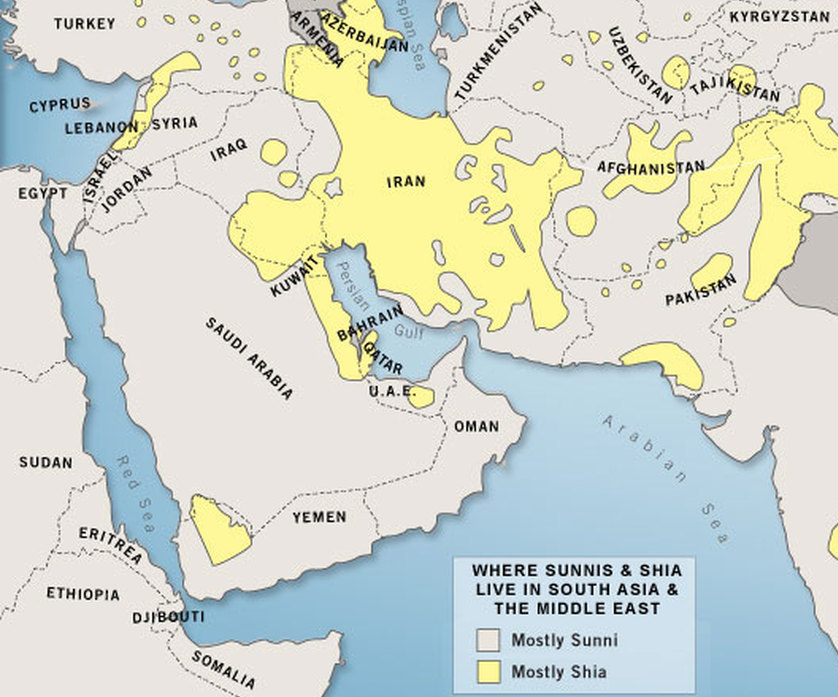 Sunni-Shia balance in the Middle East