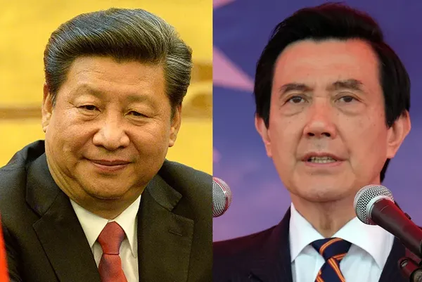 Chinese leader Xi Jinping and Taiwanese President Ma Ying-jeou.