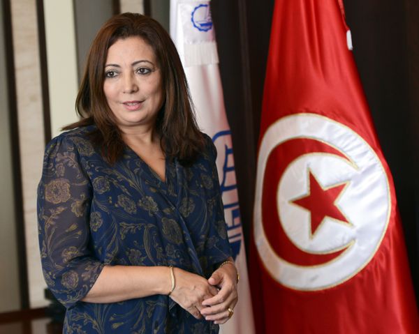 Tunisian Employers' Union president Wided Bouchamaoui, one of this year's Nobel Peace Prize laureates.