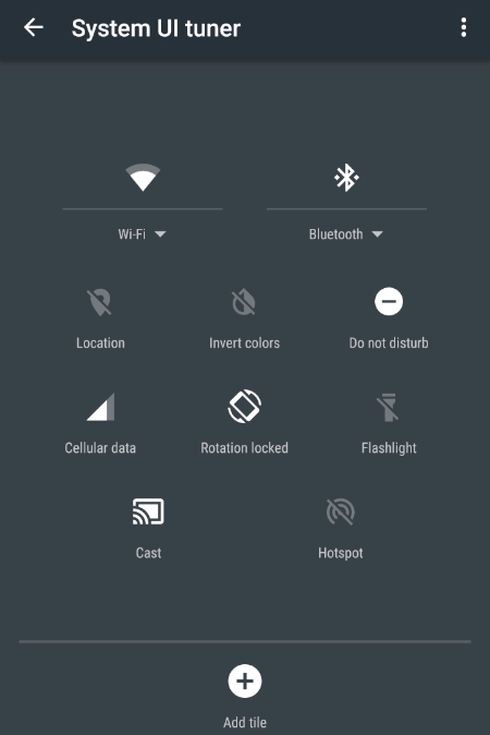 Android M quick settings