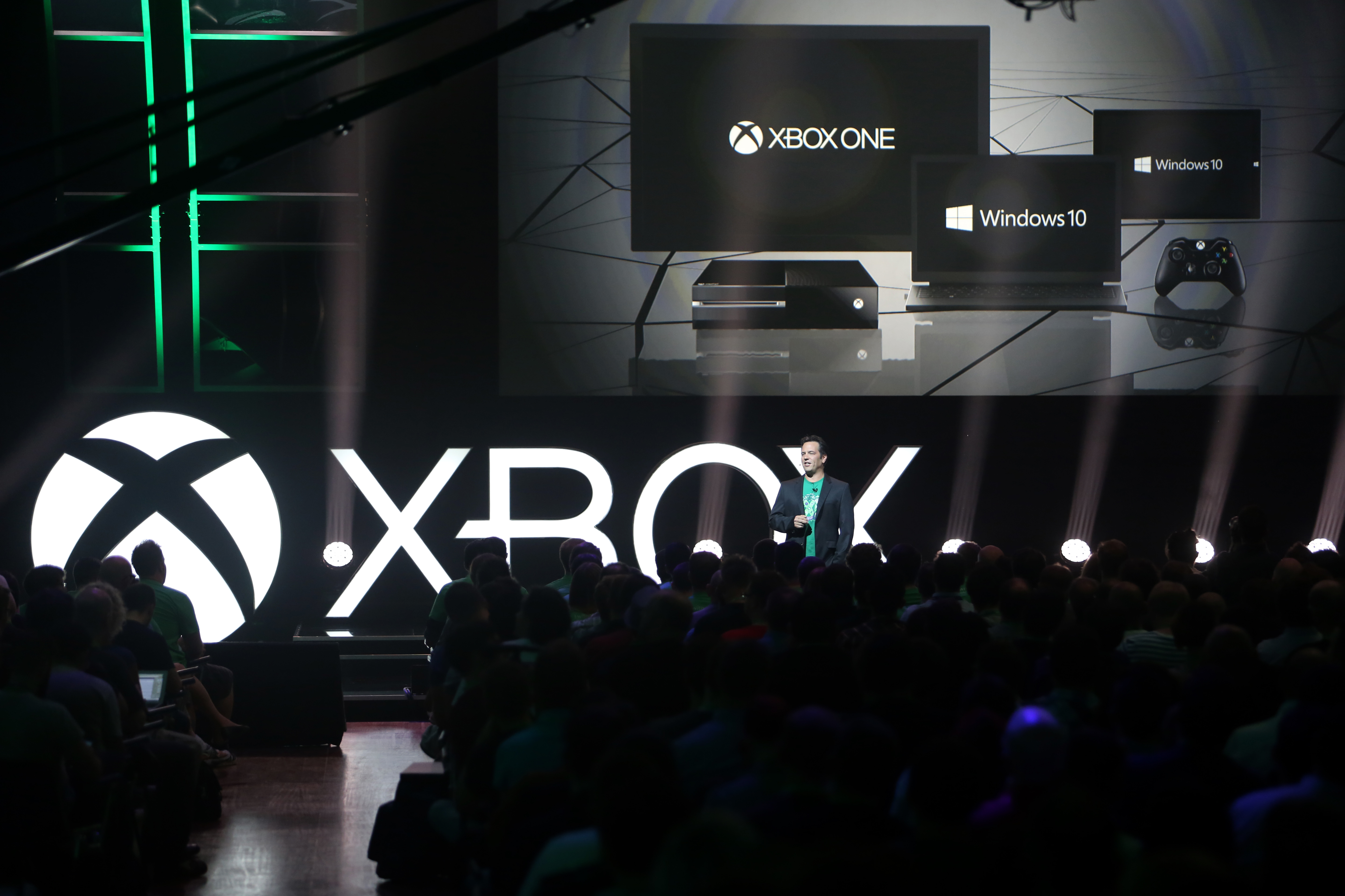 Phil Spencer on stage at Gamescom 2015