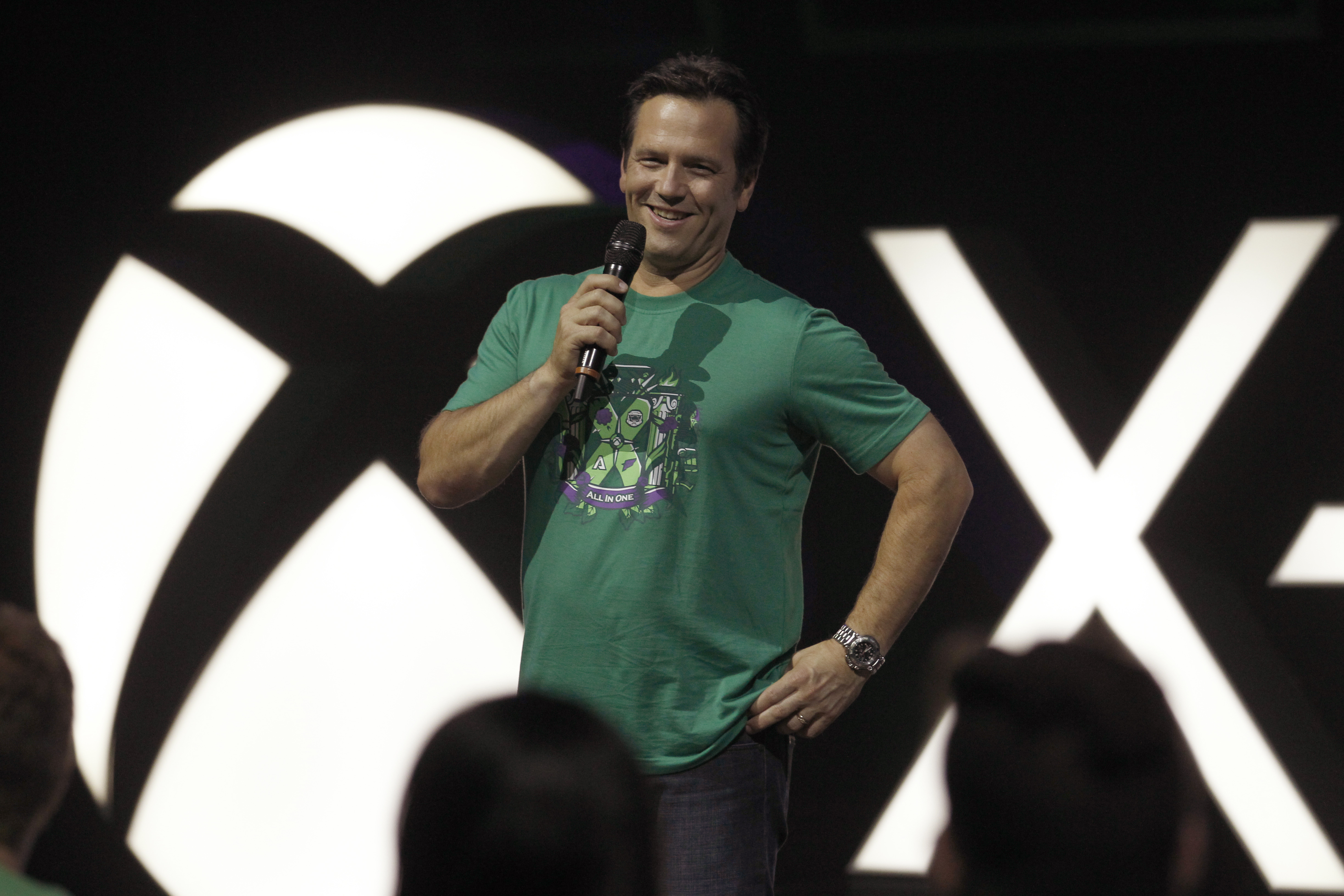 Phil Spencer on stage at Gamescom 2015