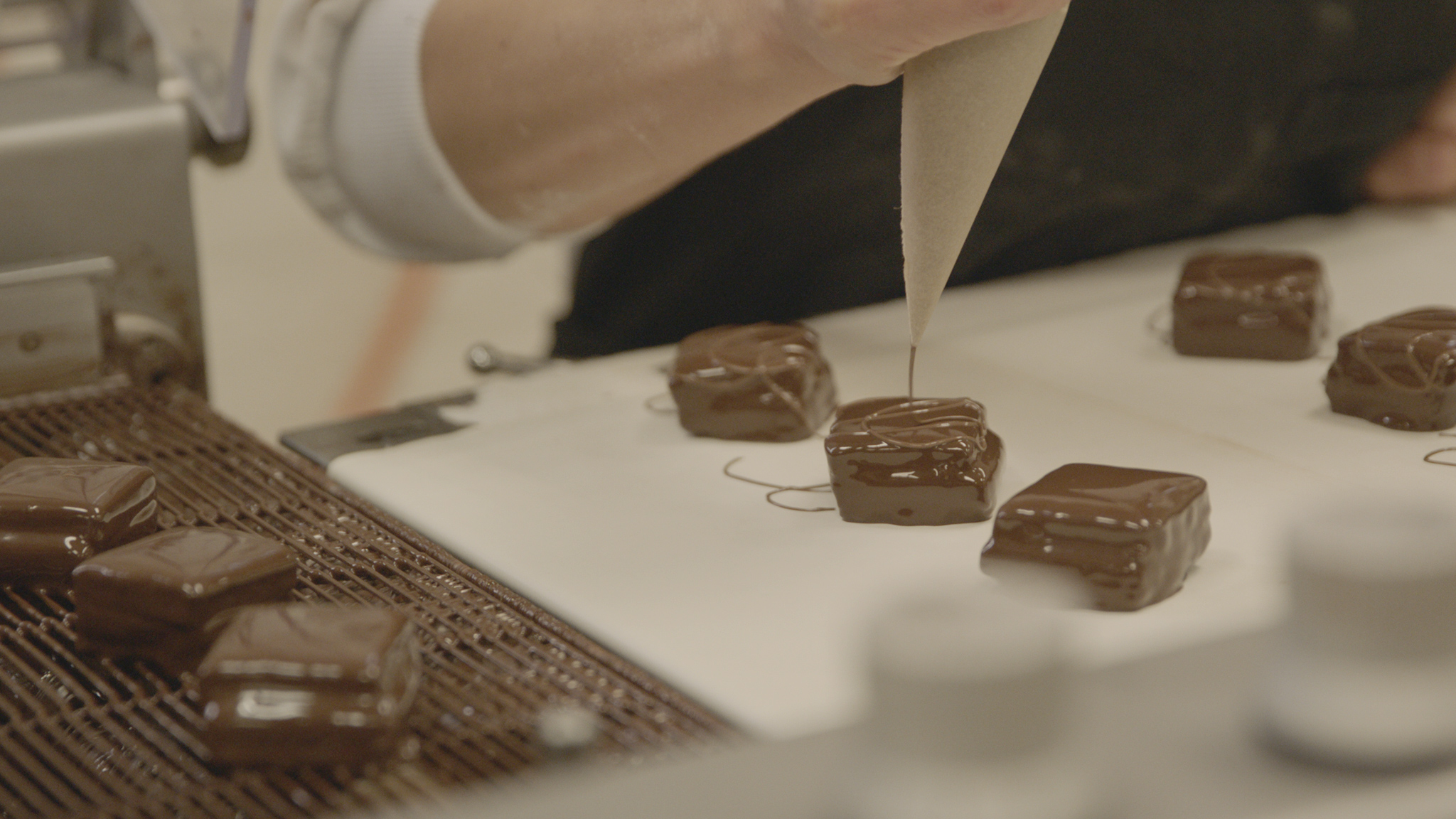 chocolate being decorated